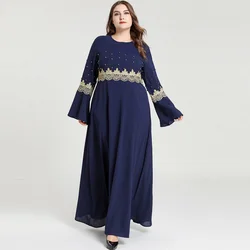 Dubai Embroidered Muslim Kaftan for Women Long Sleeve Abaya Dress Islamic Clothing Girls Arabic Caftan Jalabiya