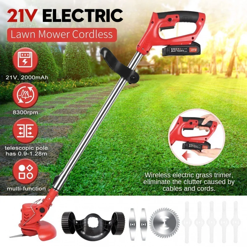 China factory direct sale lithium mower handheld brush cutter machines rechargeable weed whacker foldable lawn mower