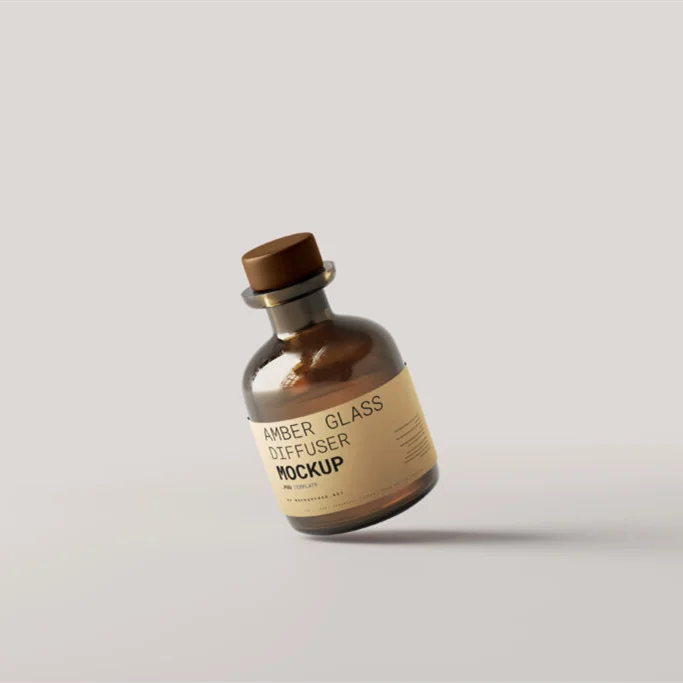 Recyclable brown Air Freshener bottle Home Fragrance Diffuser Glass Bottle Essential Oil Scent Stick reed diffuser bottle amber