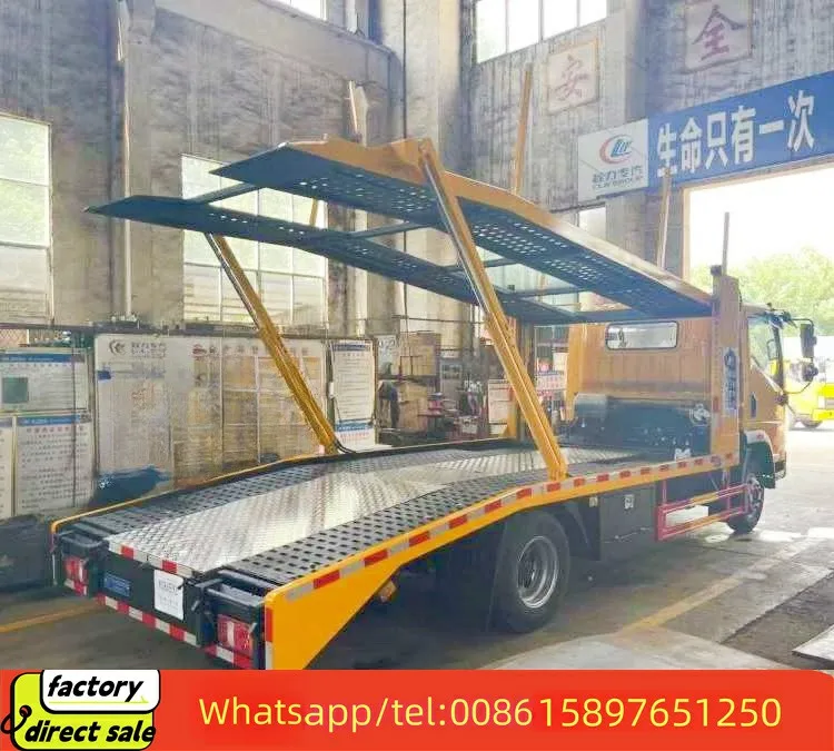 HOWO small 2 Cars Carrier Truck Double Deck Car Hauling Truck Flatbed Auto Transport Truck