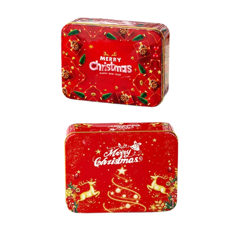 12*9 * h4 см Рождественская жестяная коробка элегантная упаковка для печенья и с крышками
