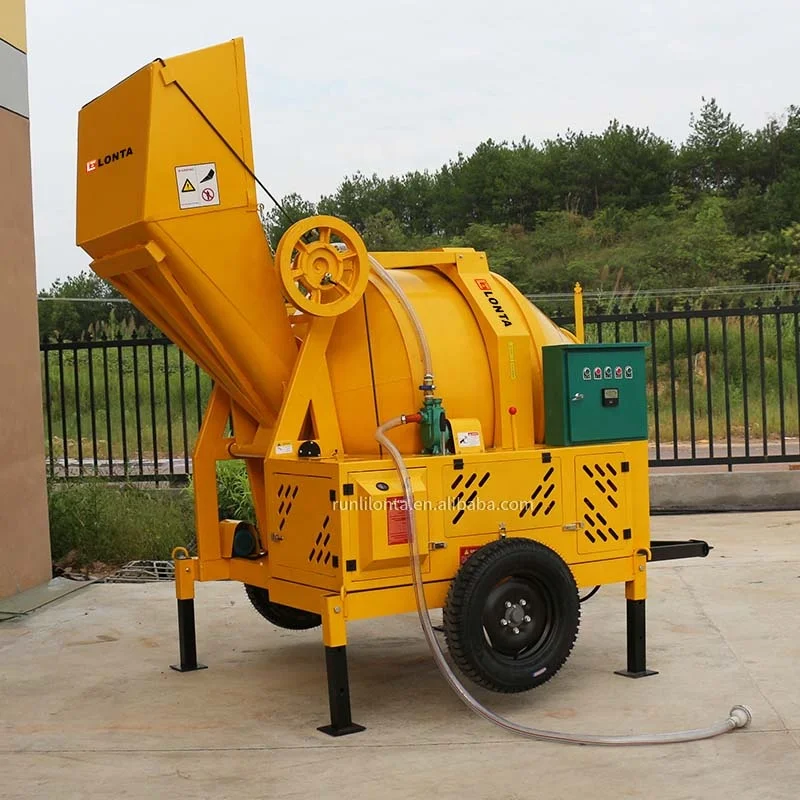 LONTA JZC350DEW 350L 2 Bags Self Loading Electric Diesel Engine Cement Concrete Mixer Machine Betonniere 350L Construction