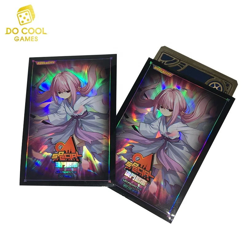 Art Printed Sexy Holographic Yugioh MTG TCG Custom Plastic Yu gi oh Cartoon Game Sleeves Protector