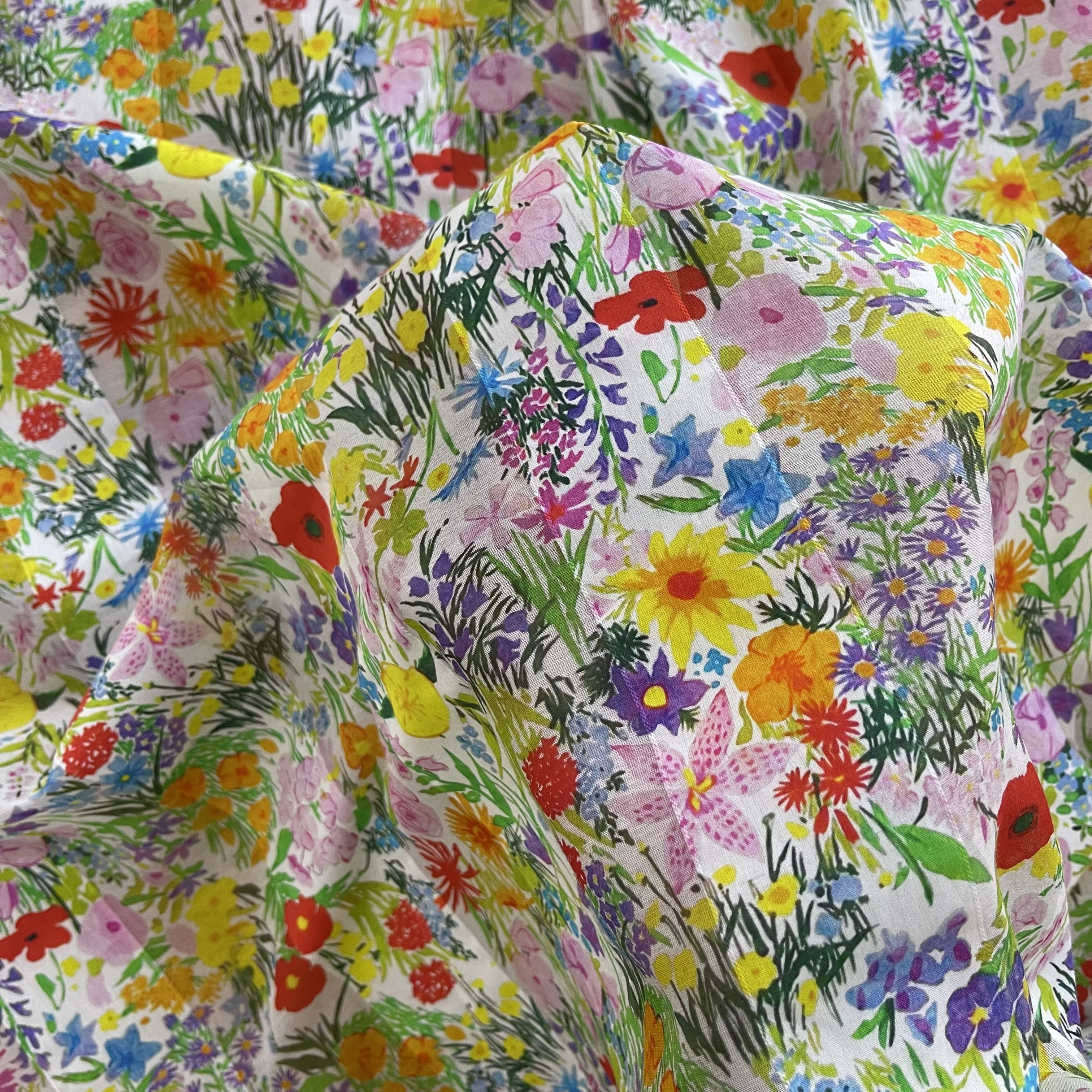 silk cotton fabric stripe pattern jacquard custom print  fabric