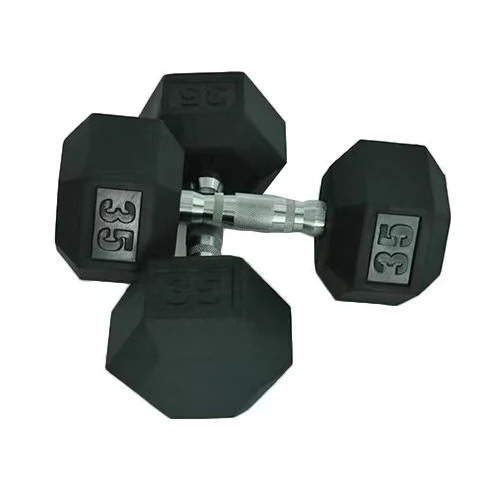 Powerman Fitness Strength Training Wholesale Gym Cast Iron Rubber Mancuernas 20kg 40kg 45 Lbs Kg Hex Dumbbells