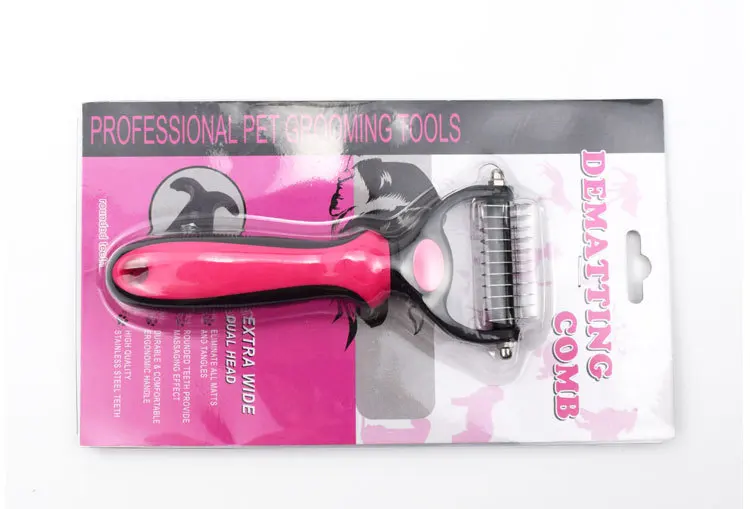 Spot wholesale pet open comb knife rake clean hair removal double-sided open comb dog comb