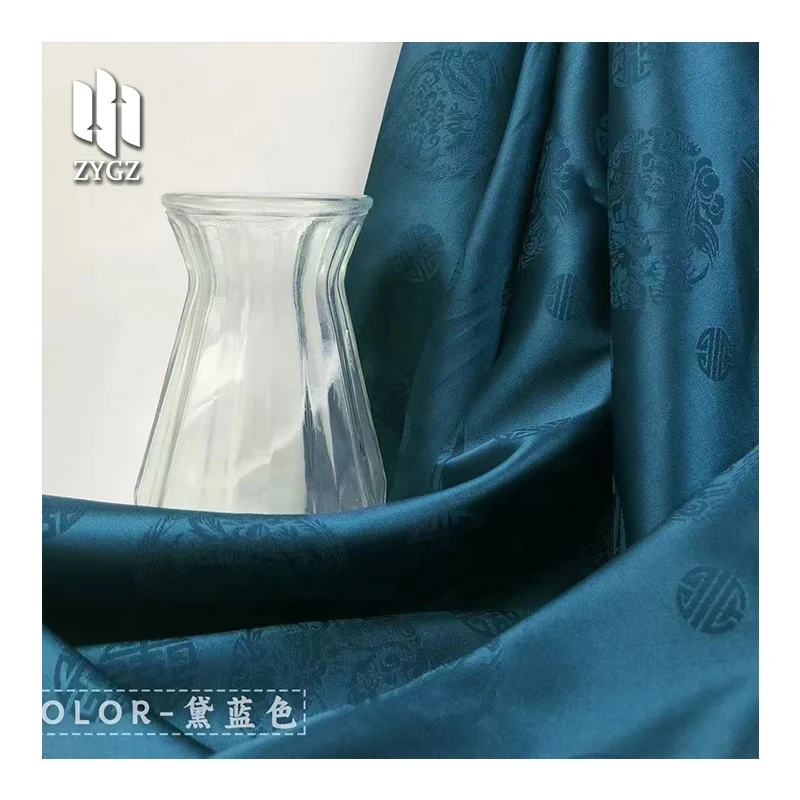 Wholesale High Quality 100% Polyester Smooth Soft Touch Feeling Satin Jacquard Fabric for Women Clothing Dress Garments