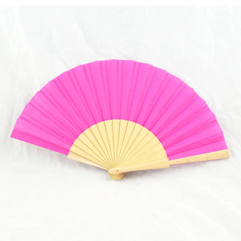 Hand Held Fabric Fans Wood Folding Fans Handheld Folded Fan for Church Wedding Gift, Party Favors, DIY Decoration