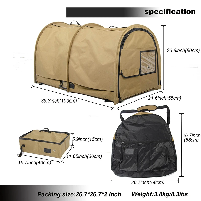 Customized Pet Home Wholesale Portable Twin Compartment Show House Cat Cage Condo Dog Travel Crate with Portable Carry Bag
