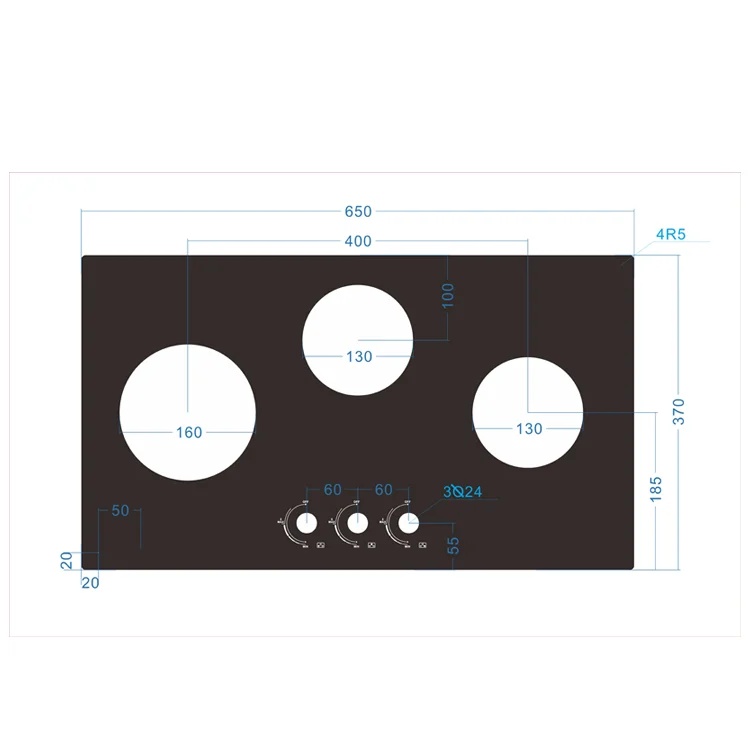 Factory direct price custom gas stove glass Free spare parts 4 burner gas stove glass