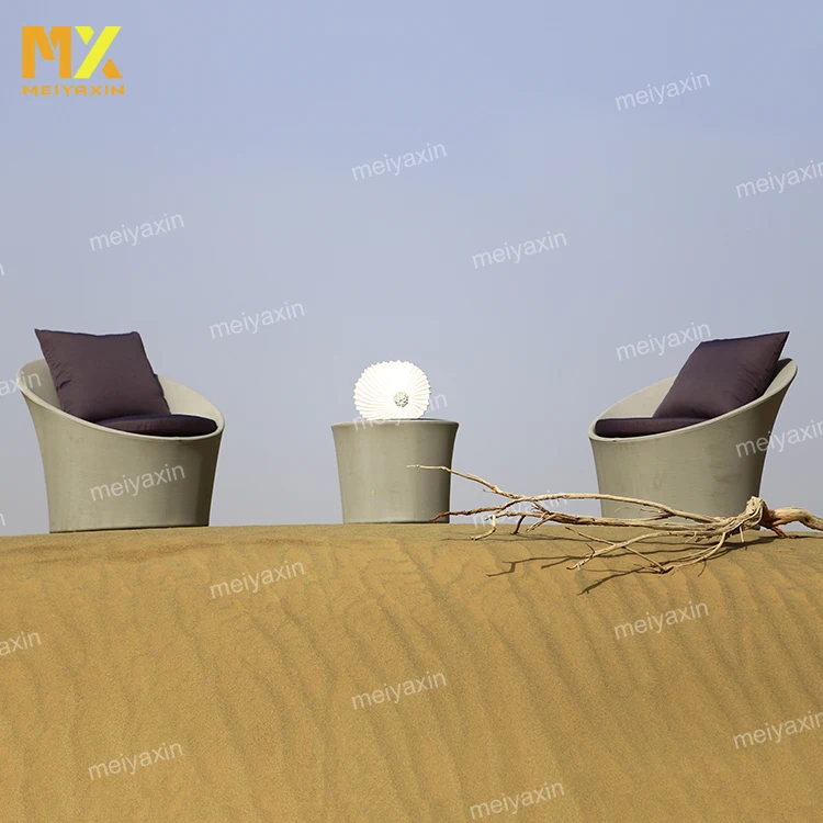 
MX outdoor garden table chair waterproof small round metal coffee table set 