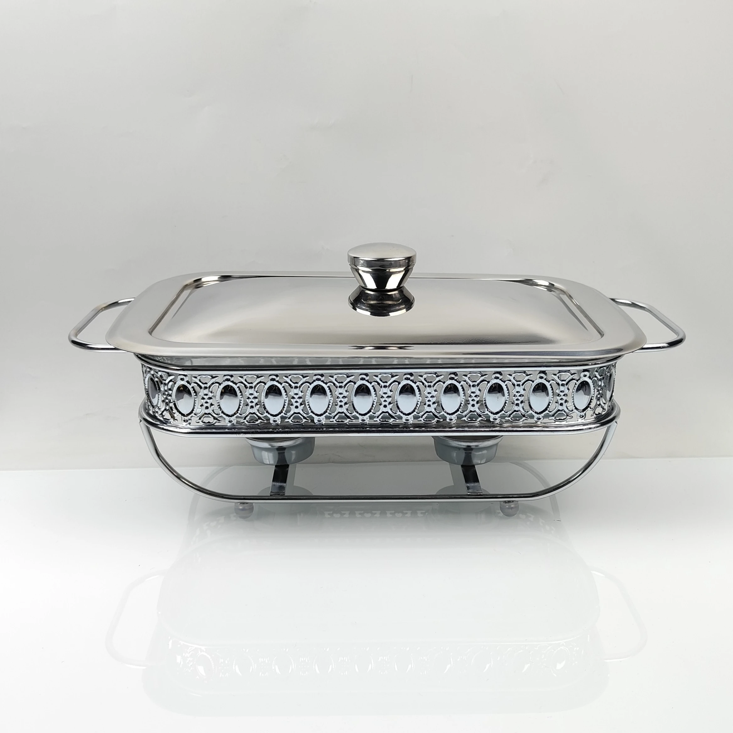 restaurant equipment chafing dish buffet set glass food warmer display showcase