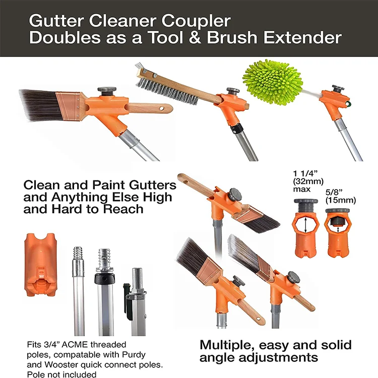 Gutter Leaf Cleaning Tool From Ground Cleaner Attachment Gutter Scoop Rake