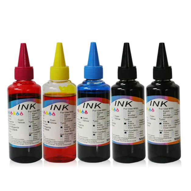 OEM Customize 100ML 6pcs/Set Printing Consumables DIY 5 Colors Edible Ink For IP7280 IP3680 IX6580 Cake Printer