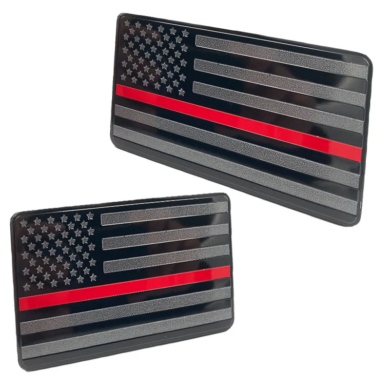 3D USA flag Aluminum Car Sticker customized Car Metal Flag Sticker embossed metal flag sticker