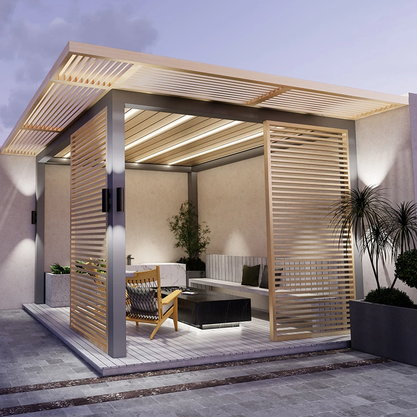 Waterproof Modern Shed Cover Balcony Electric Customized Steel Swimming Pool Bioclimatic Pergolas Price Garden Pavilion Outdoor