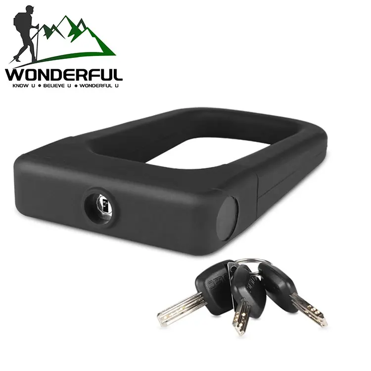 Colorful Universal Waterproof Safety Silicone Steel Aluminum Alloy U Type Bike Lock With Key