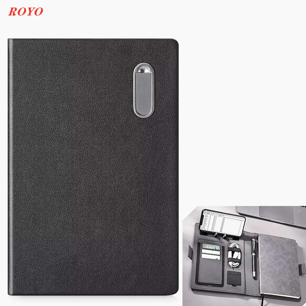 Power Bank notebook wireless charger notebook diary with power bank and usb flash drive luxury digital notebook custom