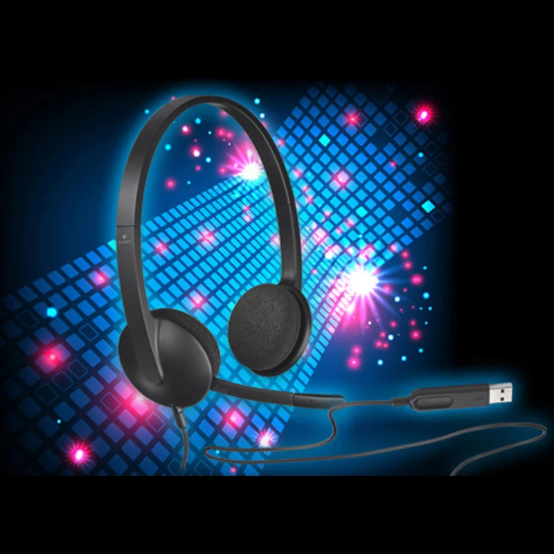 Original Logi H340 Computer Office Education Training USB Interface Microphone Wired Headphones Headset