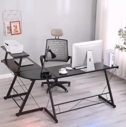 Роскошные домашние многофункциональные офисные столы, монитор, ПК, современный L-образный компьютерный стол, коврик, рабочая станция, стеклянный корпус, дешево