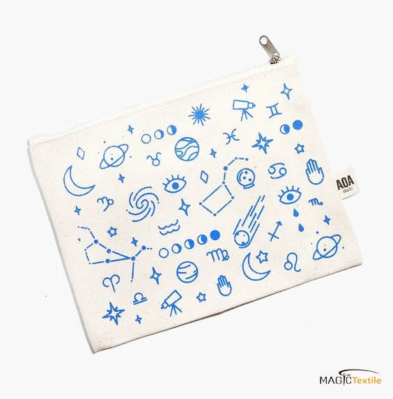 Оптовая продажа, хлопковый маленький косметический пенал на молнии с логотипом