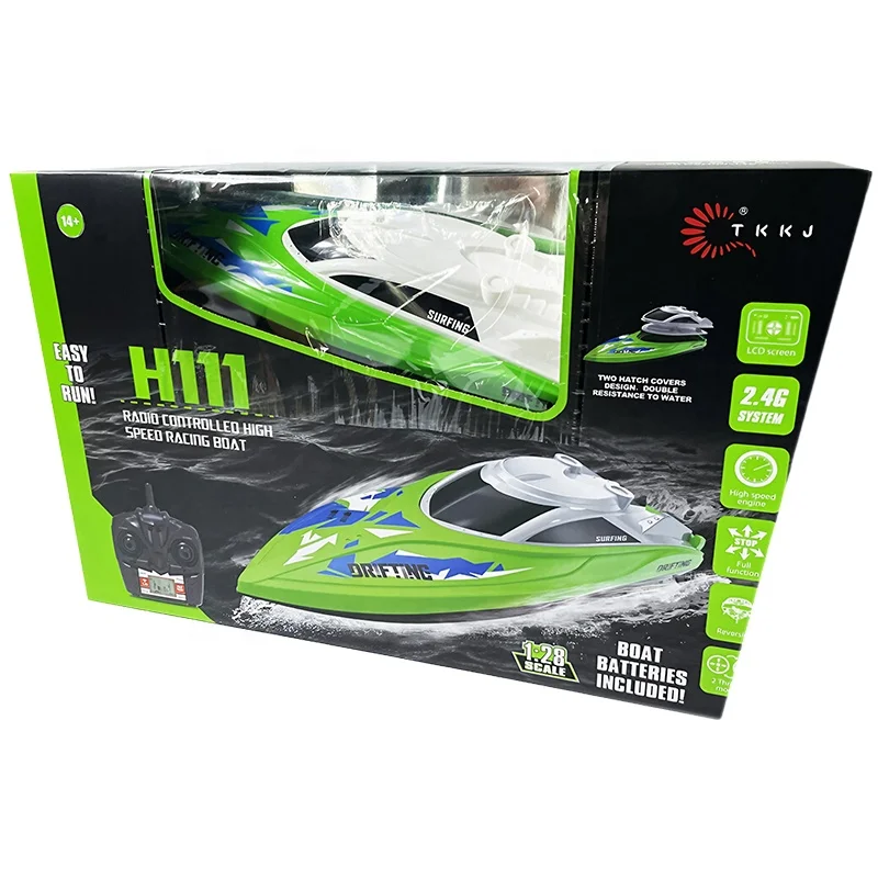 High Performance 2.4G Radio Control Boat Toy TKKJ H111 Racing Speedboat Mini RC Ship Jet Yacht RTR Remote Controlled Toys
