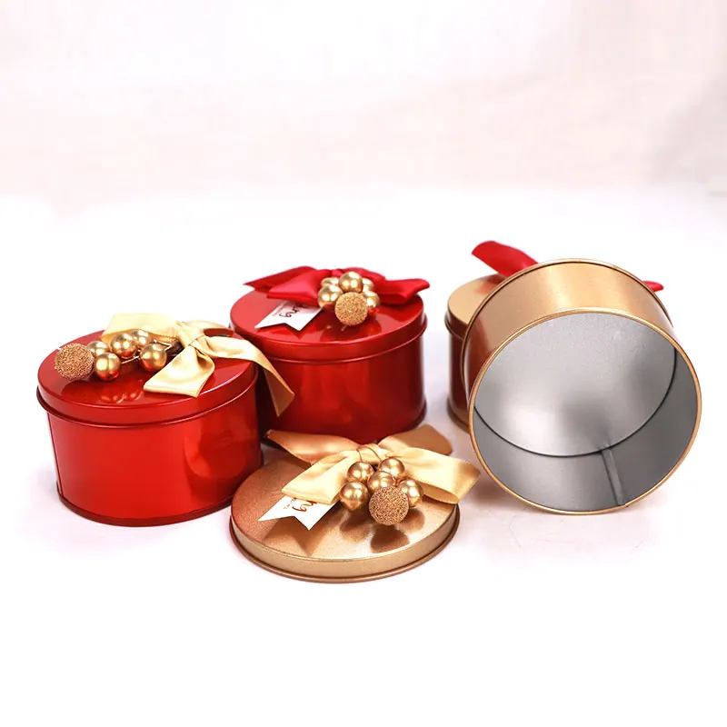 
Fashion designluxury tea tin can candy box wholesale round tin box eyelash vendor customized boxes 