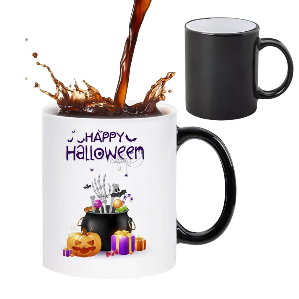 11 oz Gift Box Custom Printed Logo Ceramic Hot Coffee Water Sublimation Thermal Color Changing Magic Mug