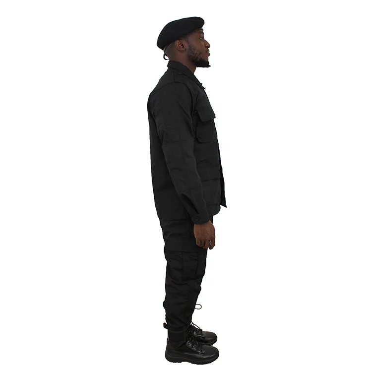 
Mens Black Poly/Cotton Military Army Fatigues Work Utility Uniform Cargo BDU Pants with Pin 