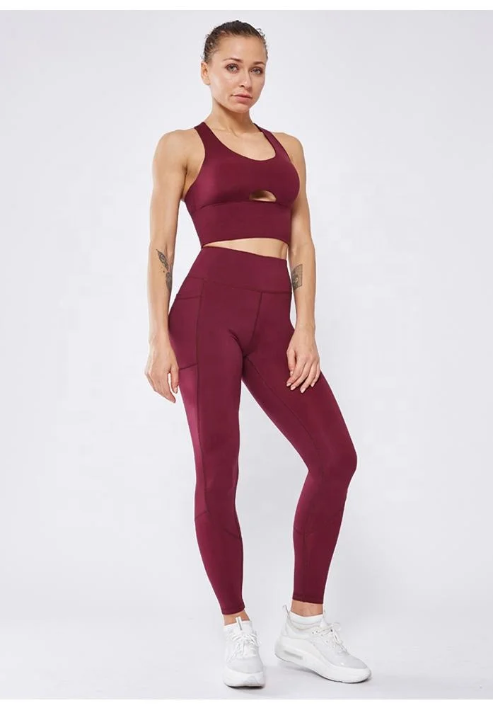 Excellent Quality Yoga Sports Bra High Waist Fitness Women Tight Leggings, Western Style Yoga Suit