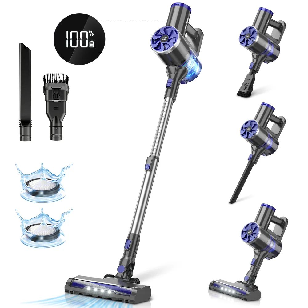 Cordless Vacuums House Cleaner PRETTYCARE P4 Handheld Electric with Led Light & Telescopic Tube to Remove Home Bed Mites Cleaner