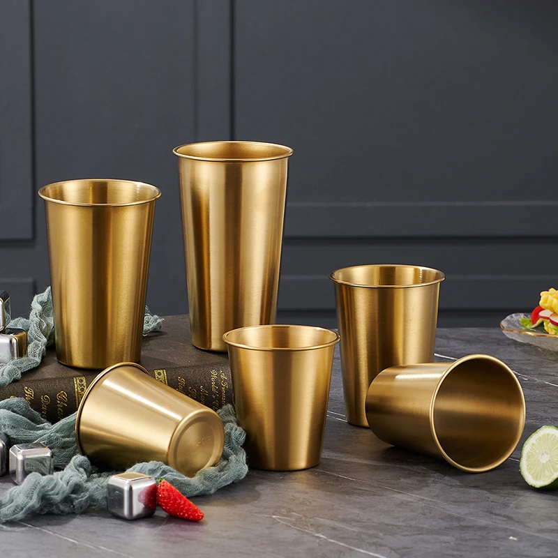 OEM 304 Stainless Steel Coffee Beer Mug Wine Tumbler Cups Wholesale Korean Single Layer Cold Beverage Beer Cups