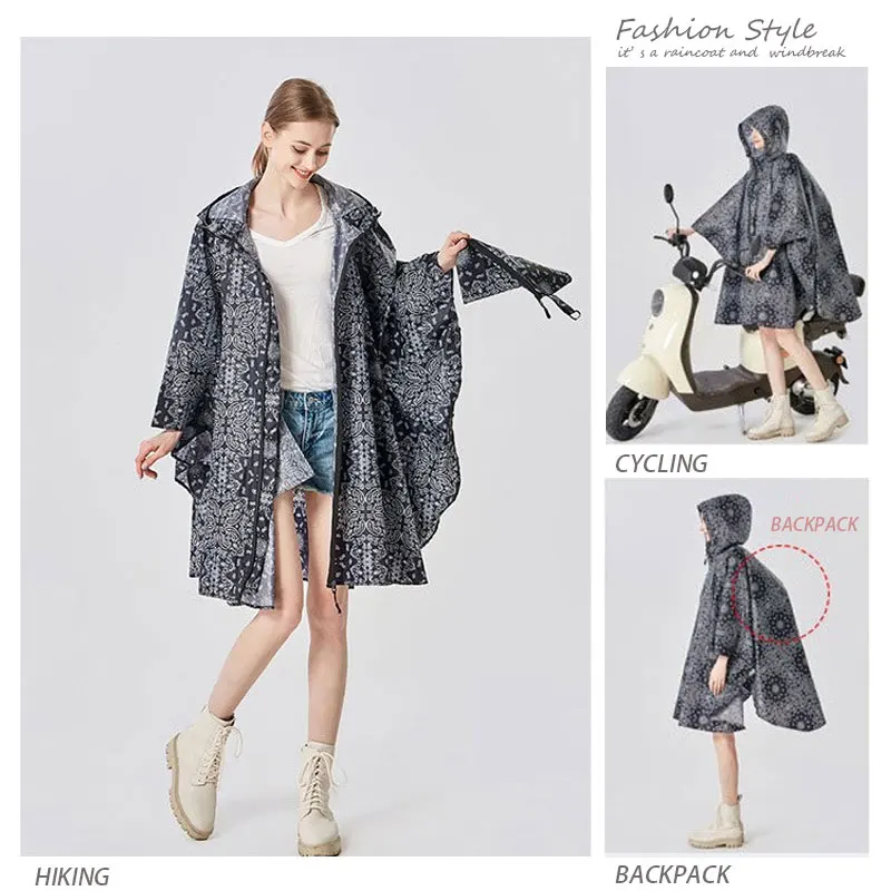 Custom  High quality polyester PU adult poncho Waterproof zipper outdoor men and women hiking travel portable poncho