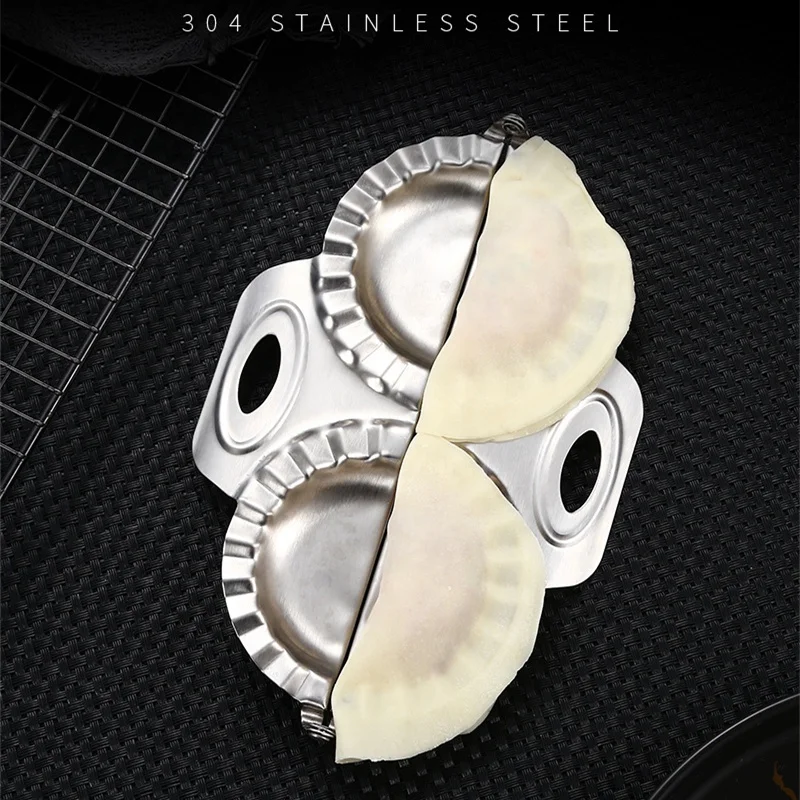 Manjia 304 форма для изготовления пельменей из нержавеющей стали пресс-форма Упаковки Пельменей двойная головка устройство