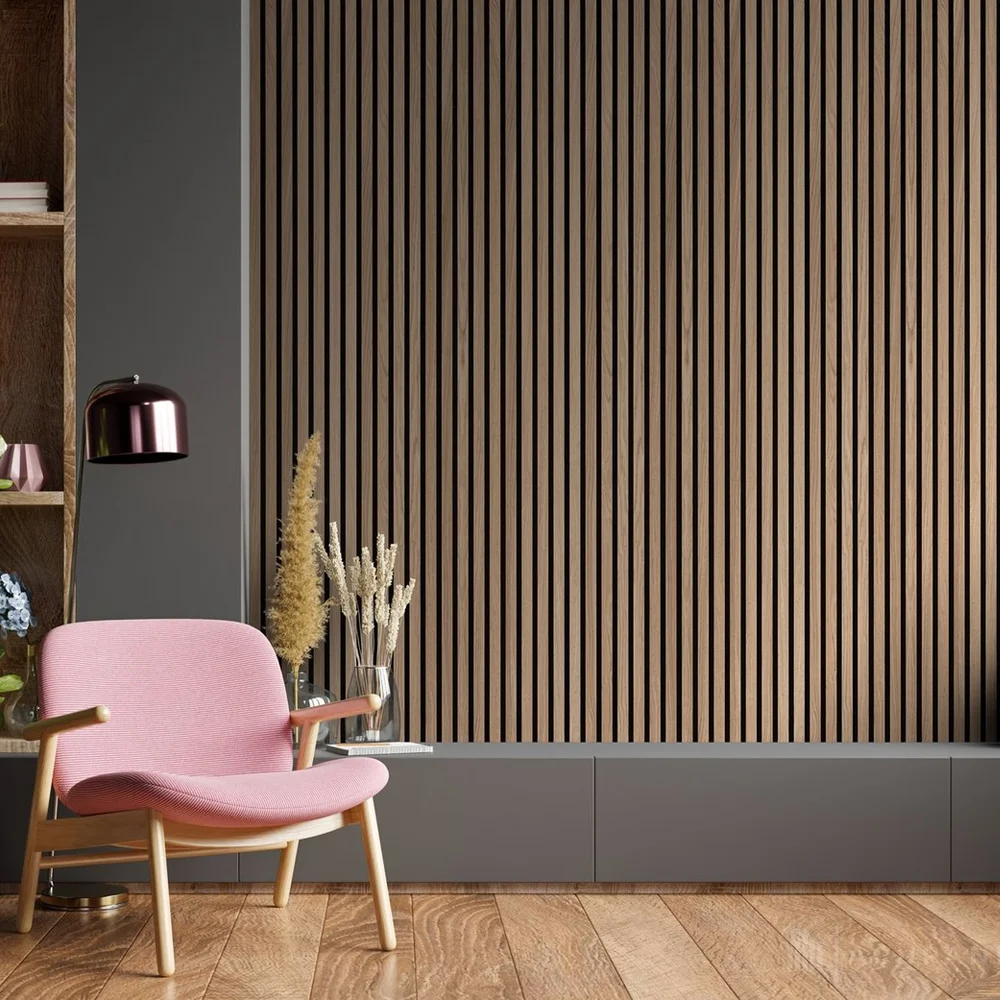 Noise Reduction Wooden Veneer MDF Wood Slats MGO Acoustic Wood Panel Pet Felt Backing for Wall Covering and Ceiling