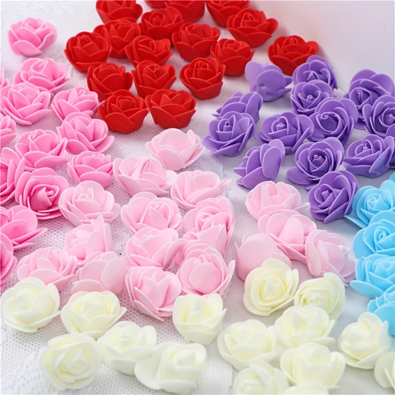 Multicolor Mini Foam Roses 3.5CM Wedding DIY Artificial Bear 500 Pieces PE Bulk Small Rose Heads for Decoration on Sale