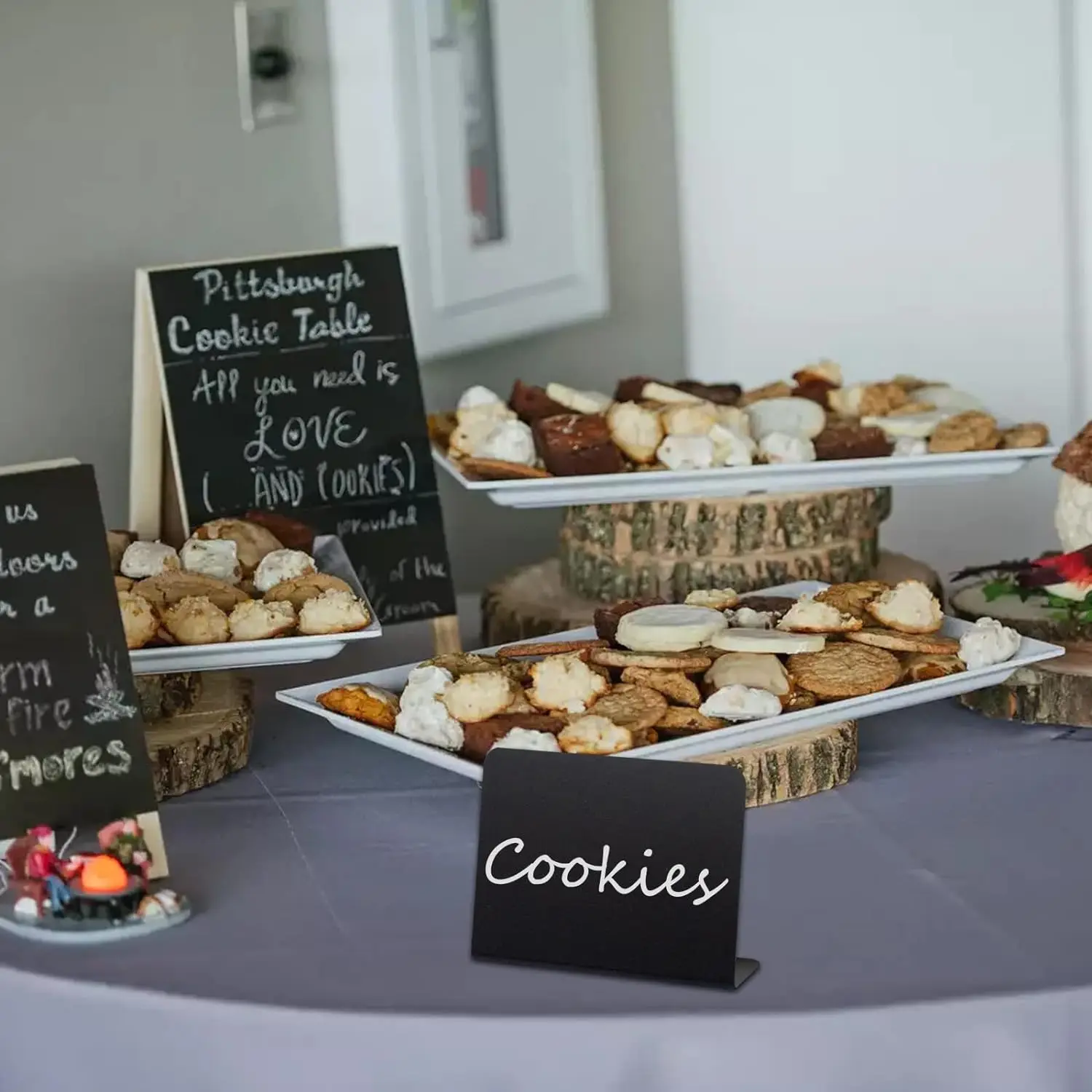 Mini L Shape Chalkboard Signs for Food Chalkboard Small Black Chalk Board Food Labels Chalked Name Tags Party Buffet Tables