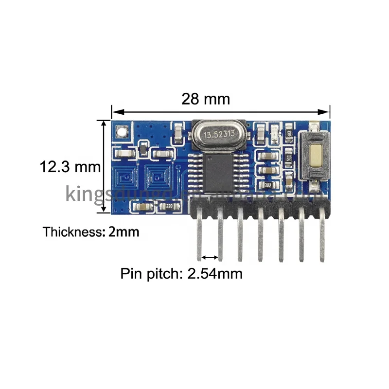 DC 3.3V to 5V 433Mhz Learning code 1527 / 2262 decoding chip 4-CH Wireless Receiving Module Heterodyne Receiver RX480E