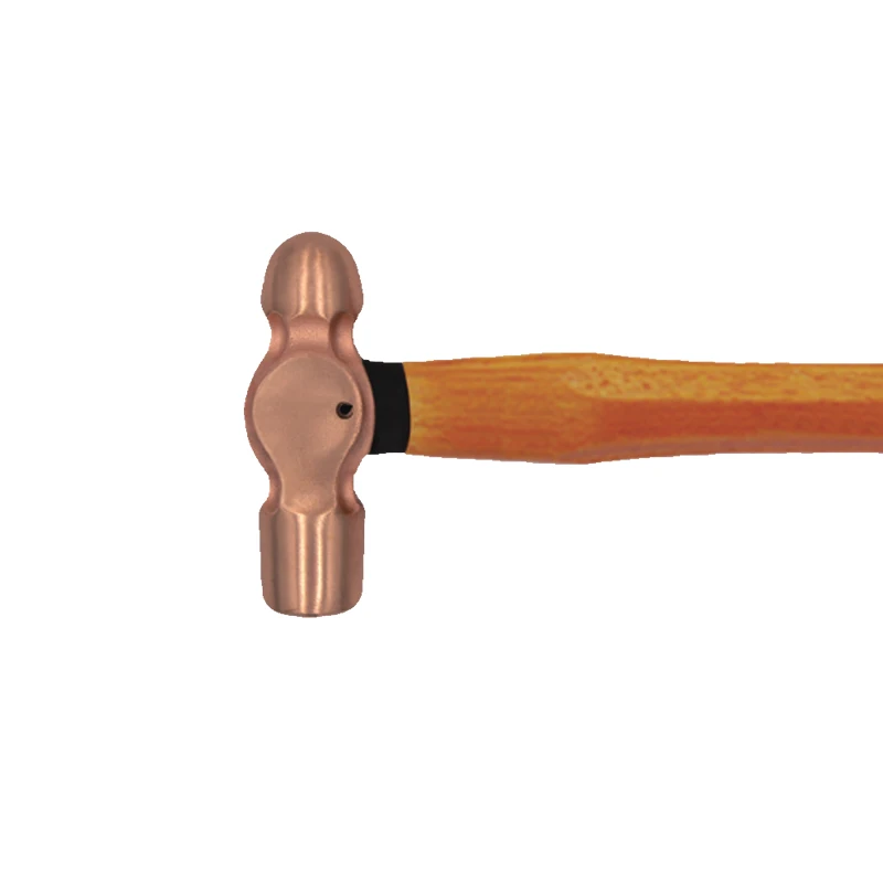 ATEX Non-Sparking Non-Magnetic Ball Pein Hammer Wooden Fiberglass 16oz Industrial Steel Plastic Machinist Customizable OEM