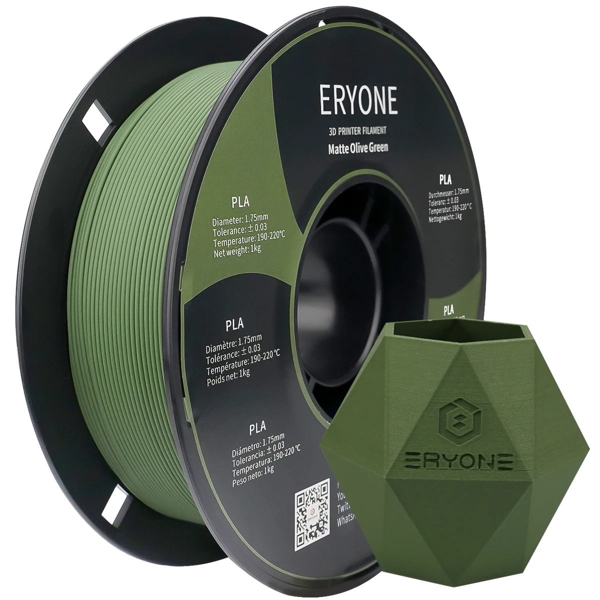 Eryone 3d Print Service Filament Matte Pla 2023 New Products OEM ODM Support Eryone 175mm Matte PLA 1KG