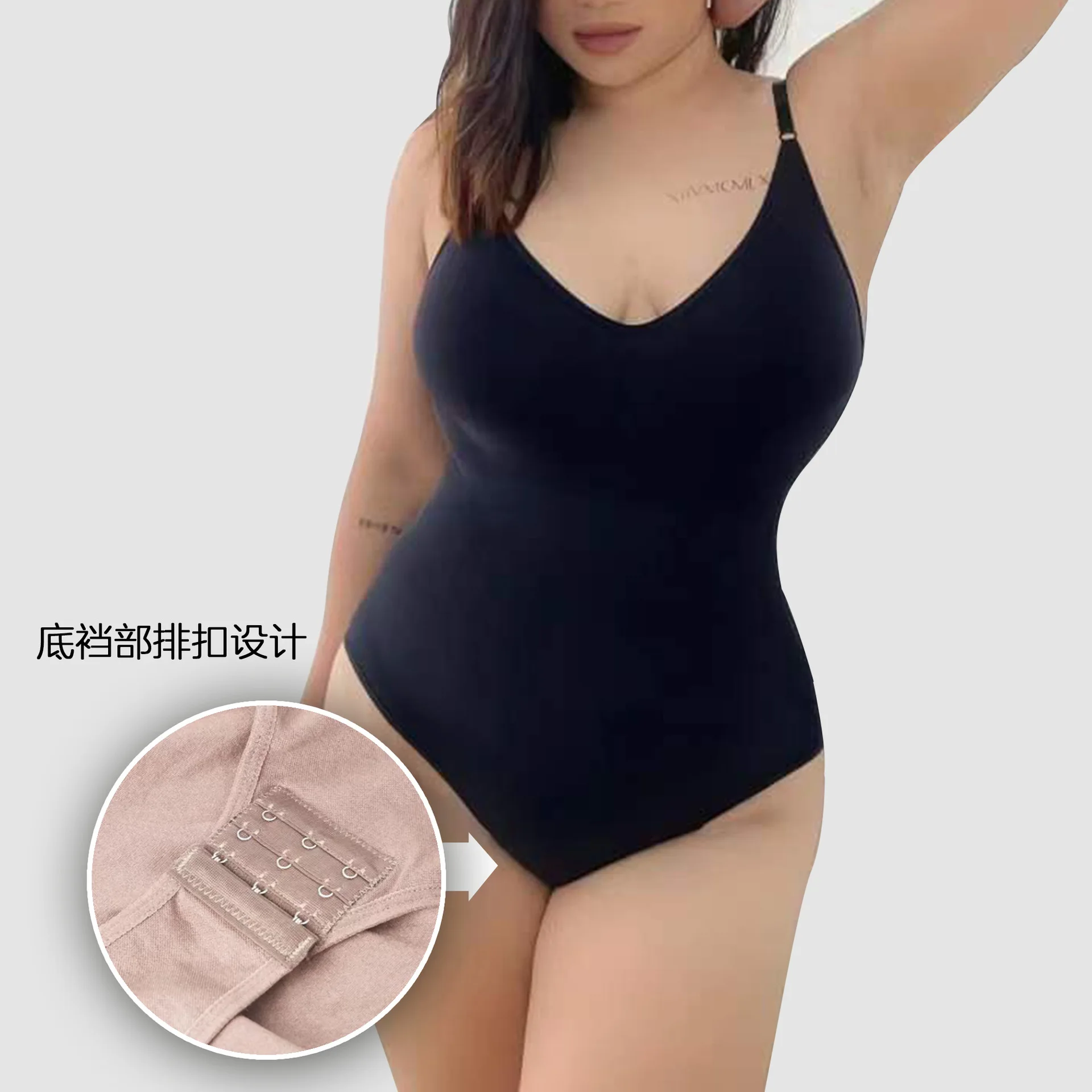 Bodysuit Shapewear for Women Tummy Control Panties Seamless Sleeveless Tops V-Neck Camisole Jumpsuit