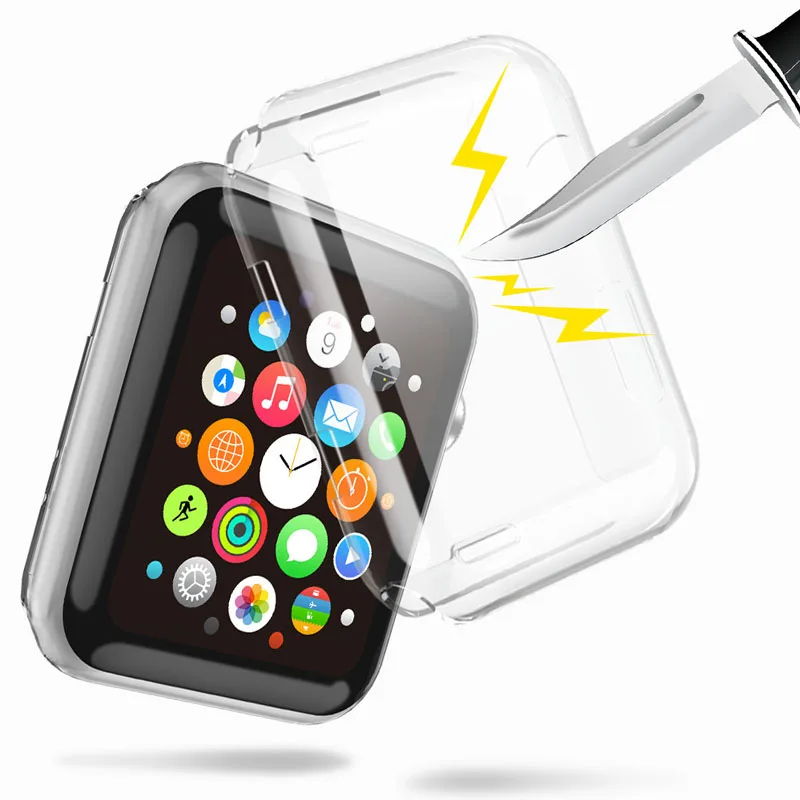  Прозрачный силиконовый защитный чехол для Apple Watch Series 5 4 3 2 1 44