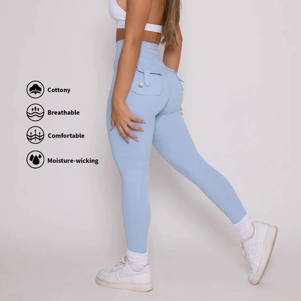 Women Buttery Soft High Waist Tummy Control Sports Yoga Pants Lightweight Quick Dry Scrunch Back pocket yoga pants Yoga Pants
