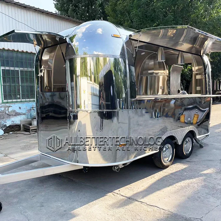 7x13' Custom Airstream Mobile Fast Food Truck Trailers Fully Equipped Coffee Ice Cream Food Cart Food Truck With Kitchen