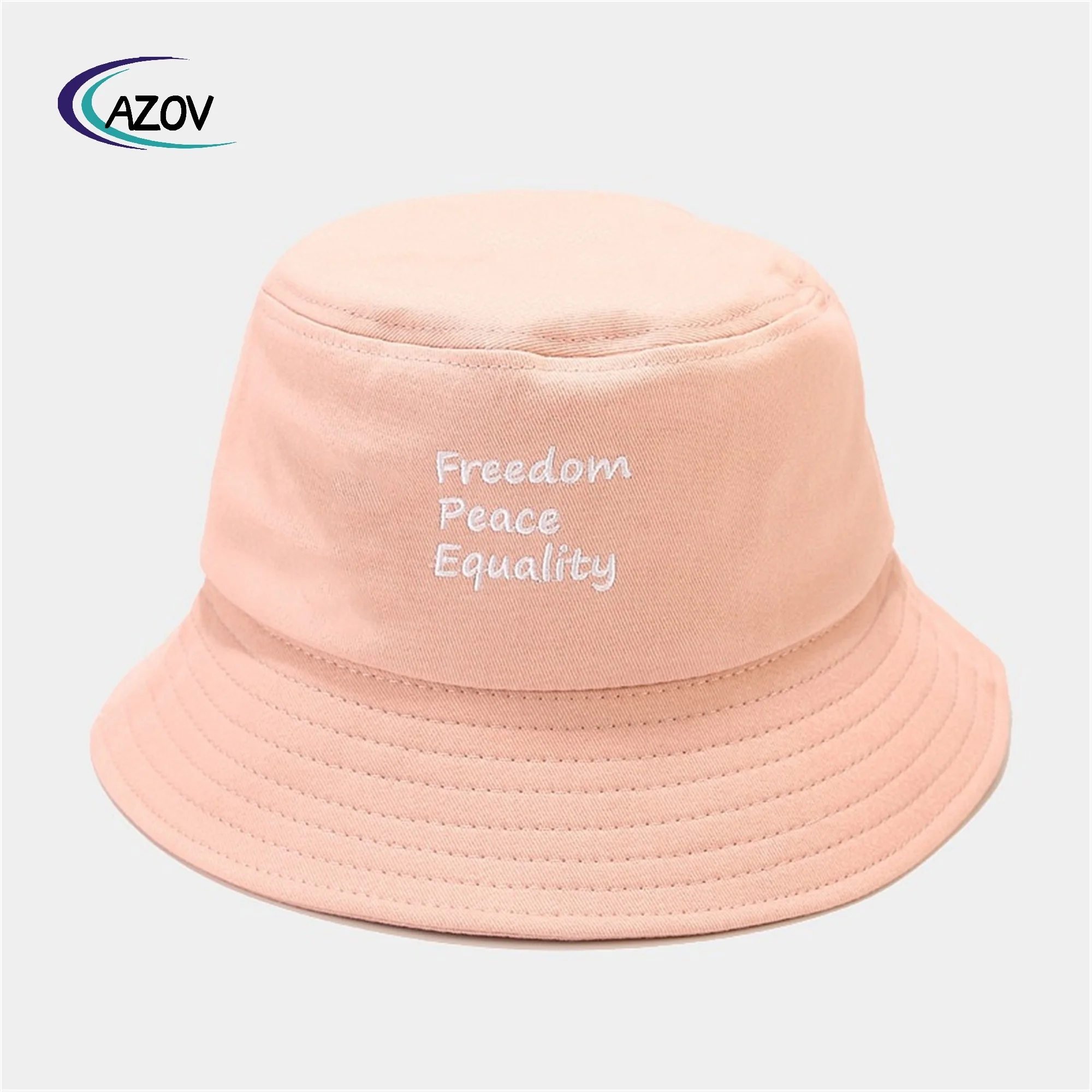 Bucket Hat Summer Three-Row Letters Embroidery Trend Celebrity Fried Street Bucket Hat Outdoor Travel Sun Hat