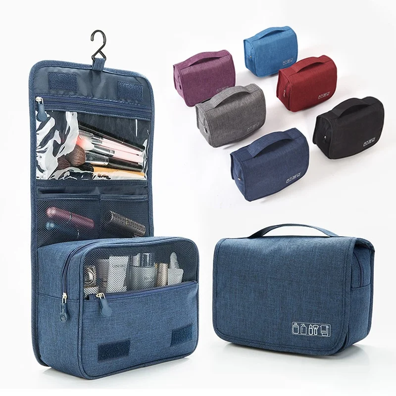 Hanging travel makeup bag organizer hygiene cleaning set with hook accessories bathroom shaving cosmetics for men and women