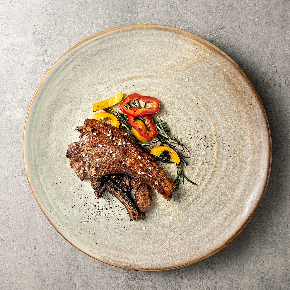 JiuJiuJu 2021 New Dinnerware Round Plates Nordic Brown Dishes Annual Ring Design Vajilla Steak Dish Table Platters Dinner Plato