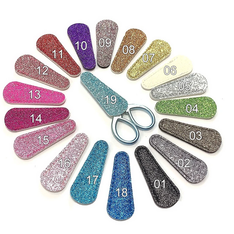 19 Colors Small Beauty Scissors Protective Case Eyebrow Scissors Storage Case Makeup Glitter Scissor Cover