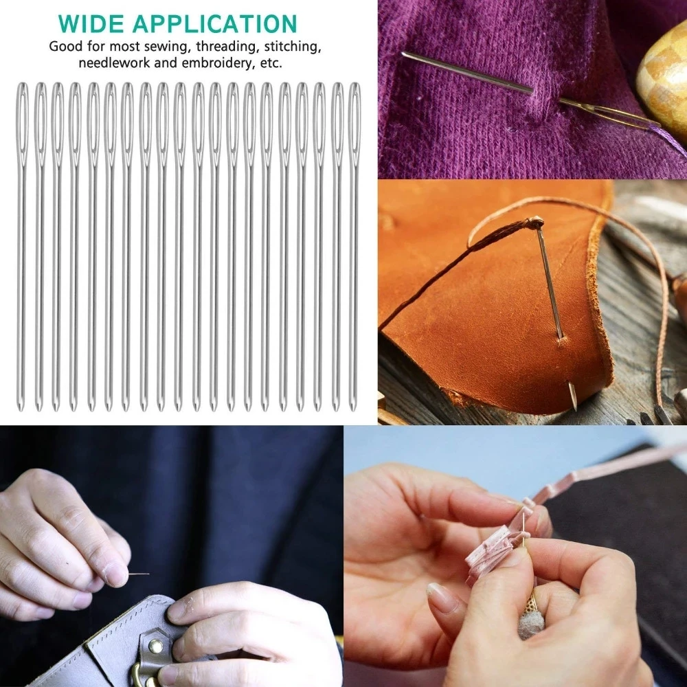 9pcs Large Eye Sewing Needle Stainless Steel Stitching Needle Yarn Knitting Cross Stitch Hand Sewing Needles DIY Sewing Tools