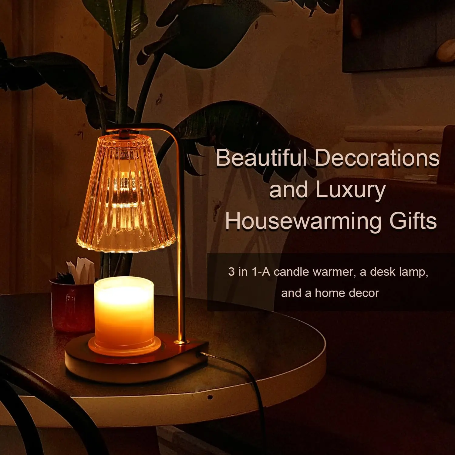 Scented Candle Essential Oil Enhances Fragrance, Dimmable Heating Retro Candle Lamp